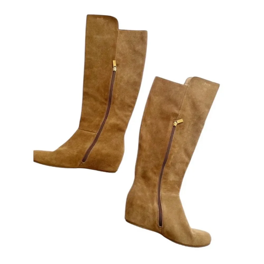 ✨ISOLA Tall Knee High Suede Wedge Sz 7.5 Boots✨